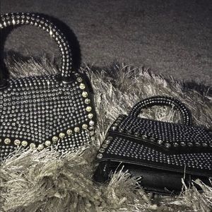 Rhinestone Silver purse